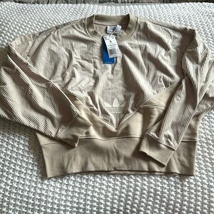 Small Tan Adidas Crew Neck NEW